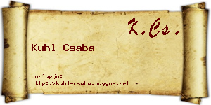 Kuhl Csaba névjegykártya